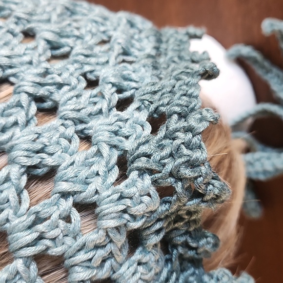 Bandana/Kerchief , Handmade, Crocheted, Ventilated for Summer Machine Washable - Picture 4 of 8